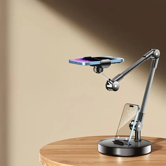 Robust and Adjustable Carbon Steel Phone Holder - Features a 360 degrees Rotating Flexible Long Arm, Durable V1232-DGNSJZJ001