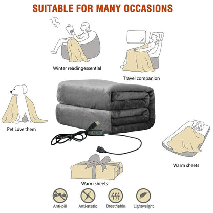 3-Setting Electric Heating Shawl | USB Rapid Warming, Portable & Machine Washable, Multifunctional Warming V1232-DRT001
