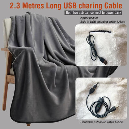 3-Setting Electric Heating Shawl | USB Rapid Warming, Portable & Machine Washable, Multifunctional Warming V1232-DRT001