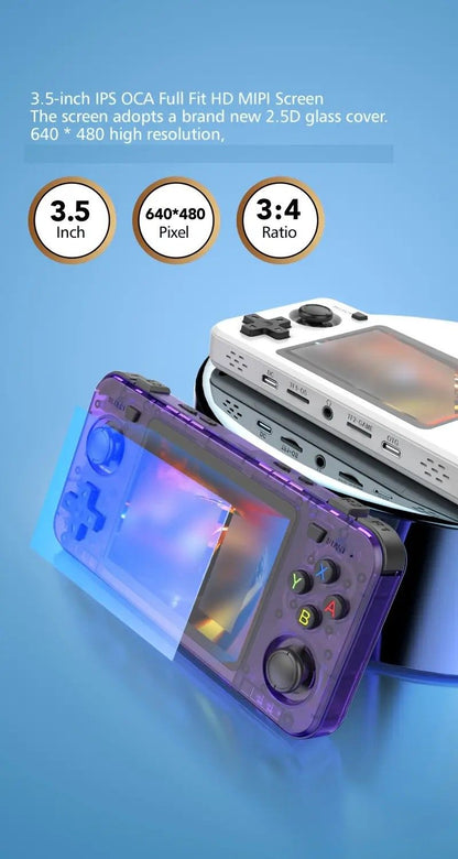 R36H Retro Game Console 128G Handheld with 23 Emulators, Linux System, 3.5-inch IPS Screen, 640x480 V1232-DZYXJ007