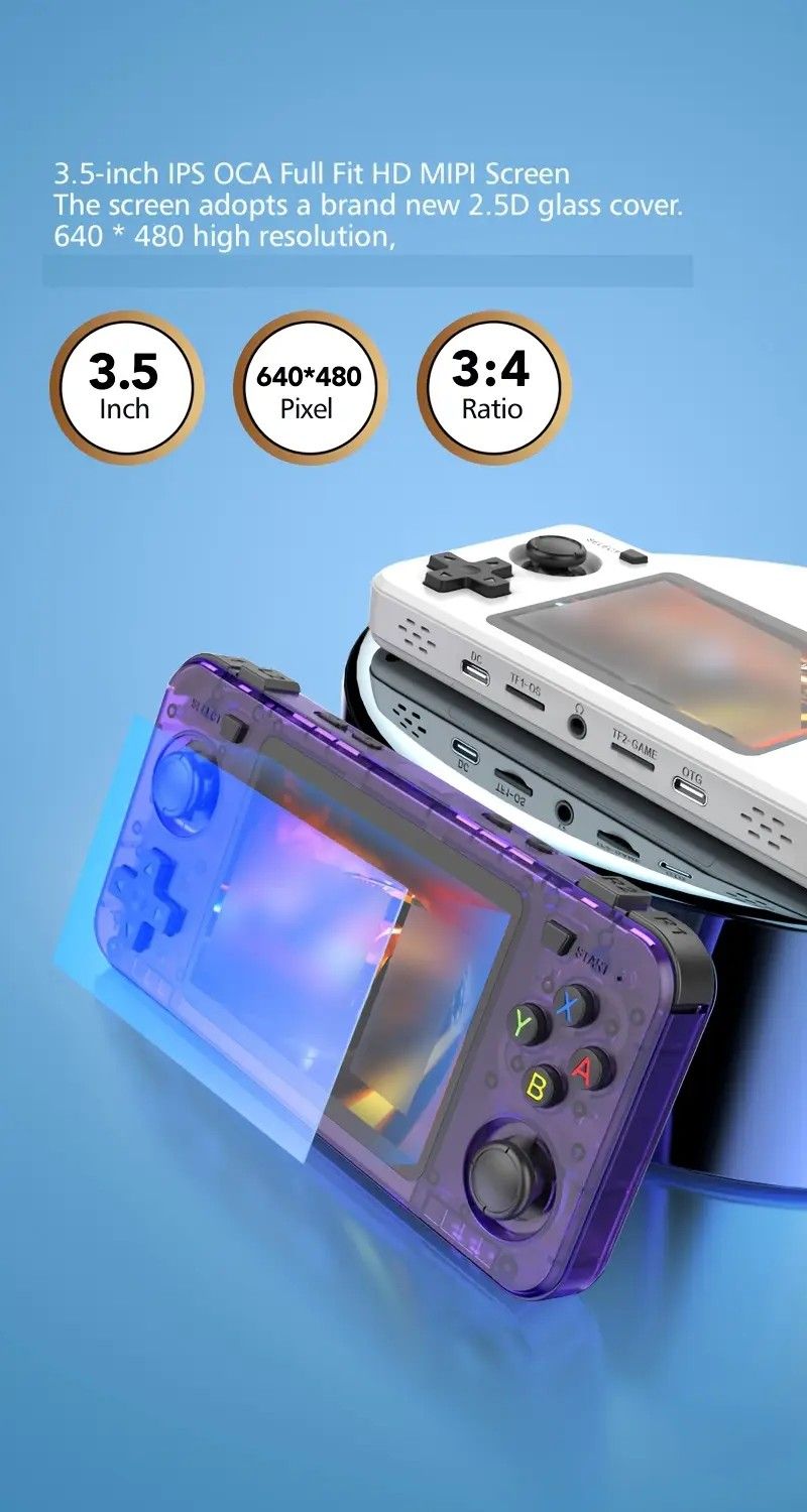 R36H Retro Game Console 128G Handheld with 23 Emulators, Linux System, 3.5-inch IPS Screen, 640x480 V1232-DZYXJ008