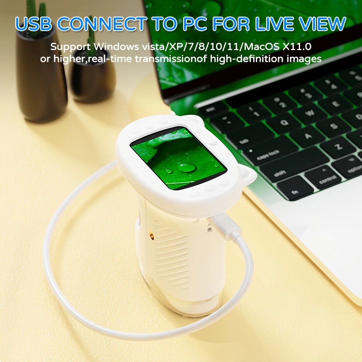 Children's 1000X Digital Microscope 2.4 Inch IPS Screen Portable Mini LED Microscope with Photo Video and PC V1232-ETXWJ001