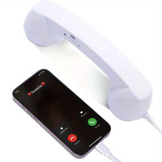 Retro mobile phone handset: Type-C plug-and-play, compatible with iPhone and Android, anti-radiation for ear V1232-FGHT002