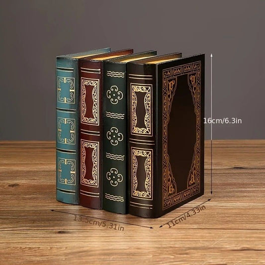 European Vintage Faux Book Storage Box, Combines Decoration & Organization, Perfect for Study, Living Room & V1232-FGSNH001