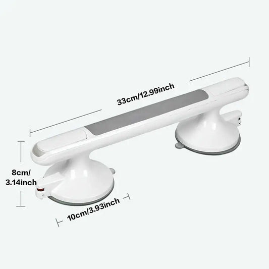 Drill-free Suction Cup Safety Grab Bar - Dual Suction Cup Vacuum Adsorption, Load Capacity 120kg, Red and V1232-FHXPSFS001