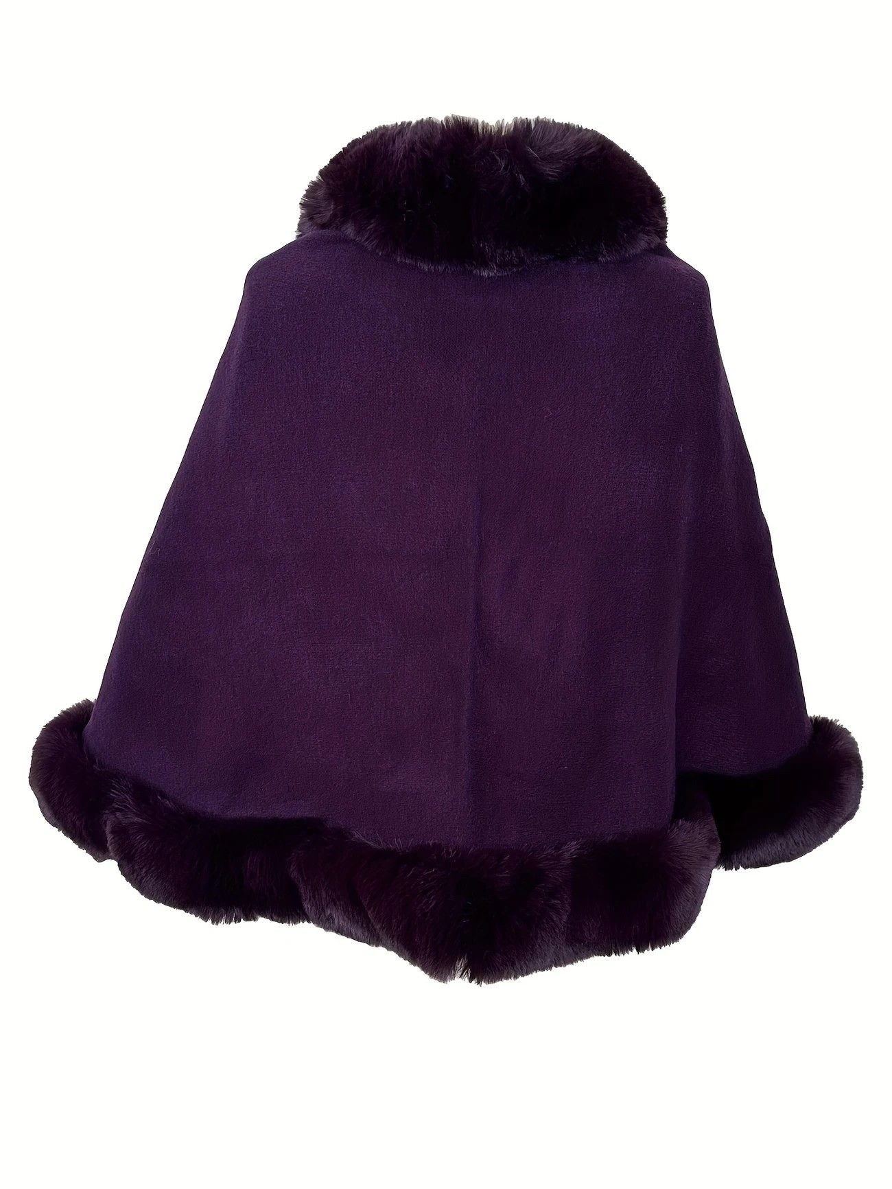 Imitation Mink Collar Knit Shawl: Autumn/Winter Retro Cape, Elegant, Versatile, and Flattering(purple) V1232-FLDMWT002