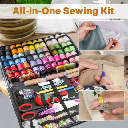 229-Piece Chili Edition Sewing Kit: 41 Color Threads + Full Accessories + Portable Case - Perfect for Home V1232-FRGJB001