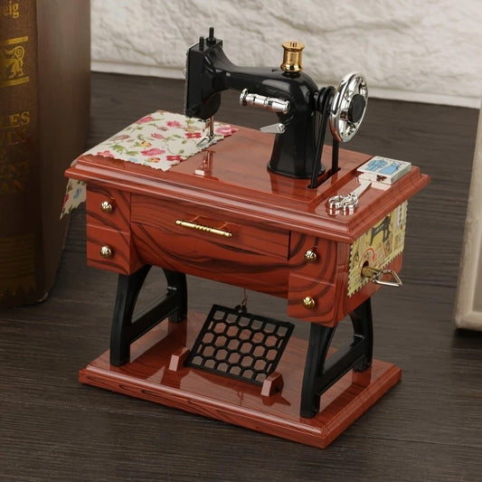 Vintage Sewing Machine Music Box - Winding Out Melodies of Time, Preserving Memories of the Years V1232-FRJYYH001