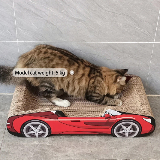 Bestselling Red Racing Car Cat Scratcher Bed | Corrugated Cardboard Durable Cat Bed + Scratcher 2-in-1, V1232-FSMZQ001