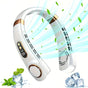 New Neck Hanging Fan Portable Mini USB Fan Personal Cooling Turbine Small Charging Quiet Lazy-Friendly.white V1232-GBFS001
