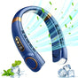 New Neck Hanging Fan Portable Mini USB Fan Personal Cooling Turbine Small Charging Quiet Lazy-Friendly.BLUE V1232-GBFS003