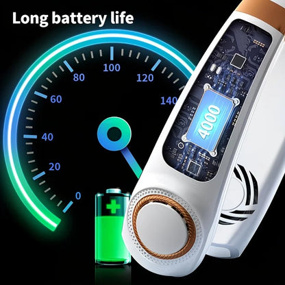New Neck Hanging Fan Portable Mini USB Fan Personal Cooling Turbine Small Charging Quiet Lazy-Friendly.Black V1232-GBFS004