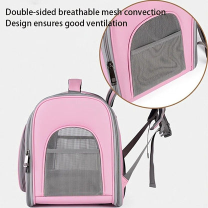 Pet Backpack Portable Transparent Foldable Comfort Design Hands-Free Travel for Cats Small Dogs(BLUE) V1232-GGBB001