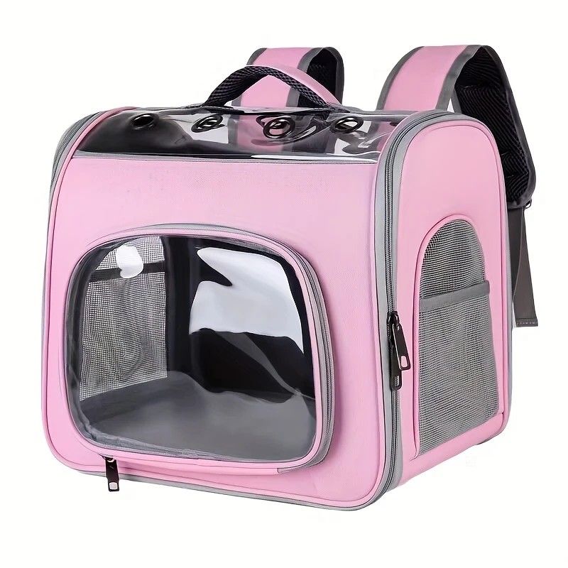 Pet Backpack Portable Transparent Foldable Comfort Design Hands-Free Travel for Cats Small Dogs(BLUE) V1232-GGBB001