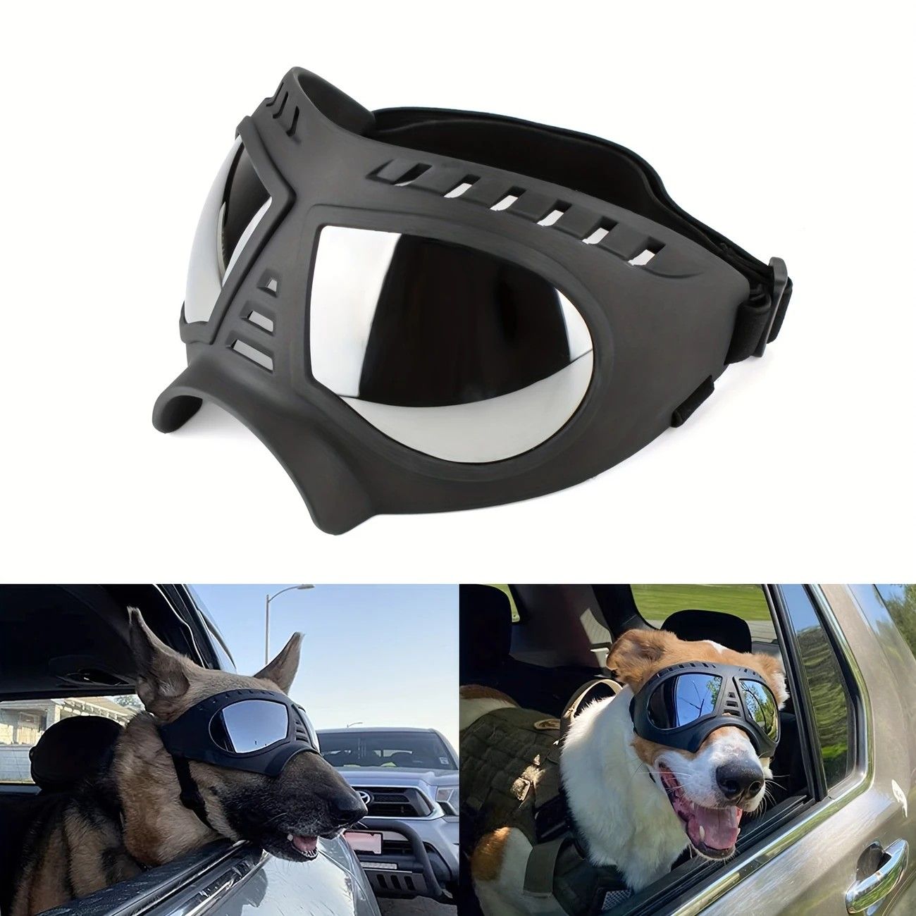 Large Dog Goggles | Windproof, Snowproof, UV Protection, Flexible Frame Sunglasses for Outdoor V1232-GGHMJ002