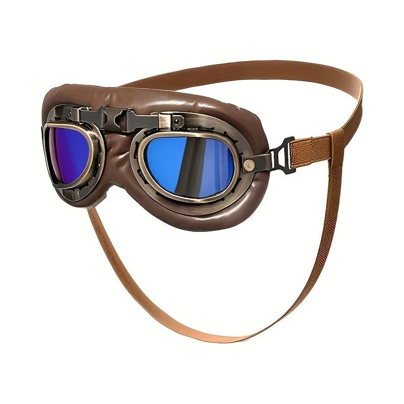 Retro Aviator Dog Goggles | Windproof & UV Protection Adjustable Foldable Sunglasses for Medium-Large V1232-GGHMJ003