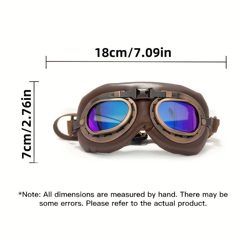 Retro Aviator Dog Goggles | Windproof & UV Protection Adjustable Foldable Sunglasses for Medium-Large V1232-GGHMJ003