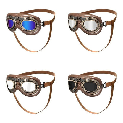 Retro Aviator Dog Goggles | Windproof & UV Protection Adjustable Foldable Sunglasses for Medium-Large V1232-GGHMJ004