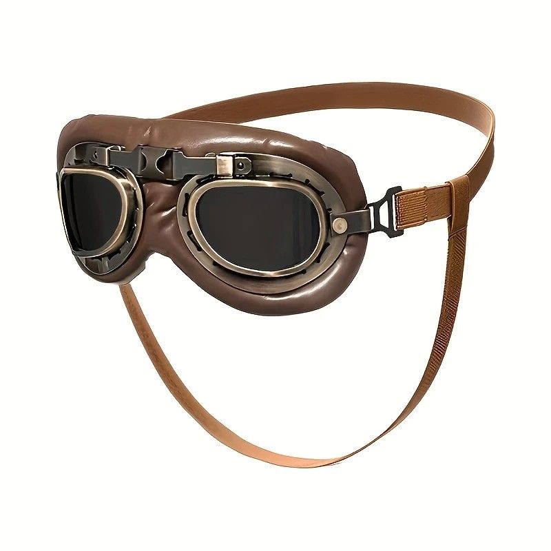 Retro Aviator Dog Goggles | Windproof & UV Protection Adjustable Foldable Sunglasses for Medium-Large V1232-GGHMJ004