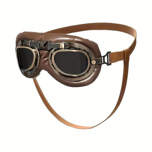 Retro Aviator Dog Goggles | Windproof & UV Protection Adjustable Foldable Sunglasses for Medium-Large V1232-GGHMJ005