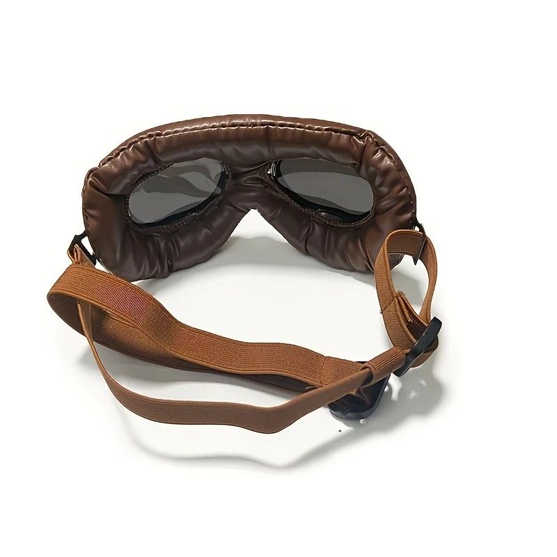 Retro Aviator Dog Goggles | Windproof & UV Protection Adjustable Foldable Sunglasses for Medium-Large V1232-GGHMJ005