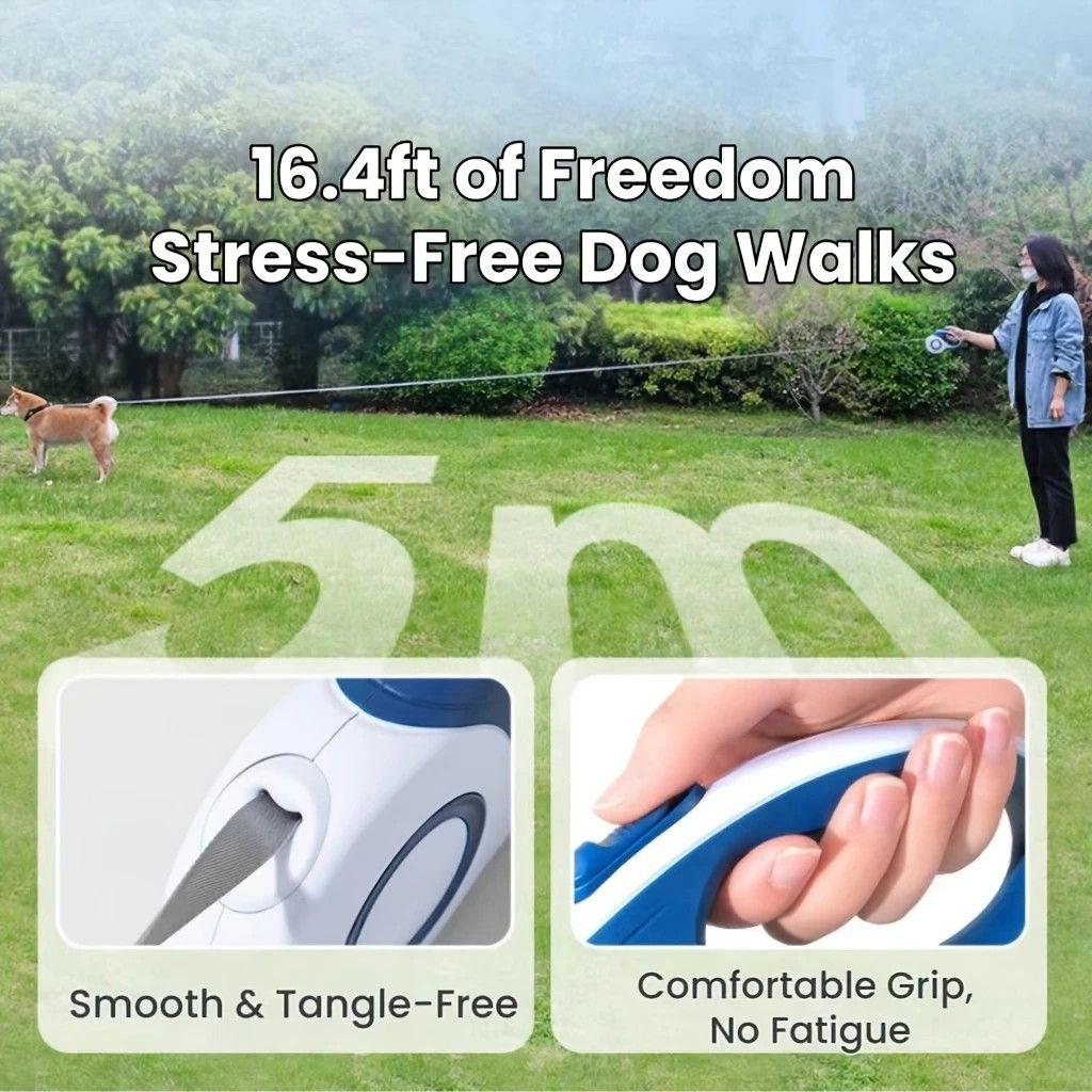 Multi-function Automatic Retractable Pet Leash: High-Strength Anti-Break, One-Click Lock, Comfortable Grip, V1232-GGQYS003