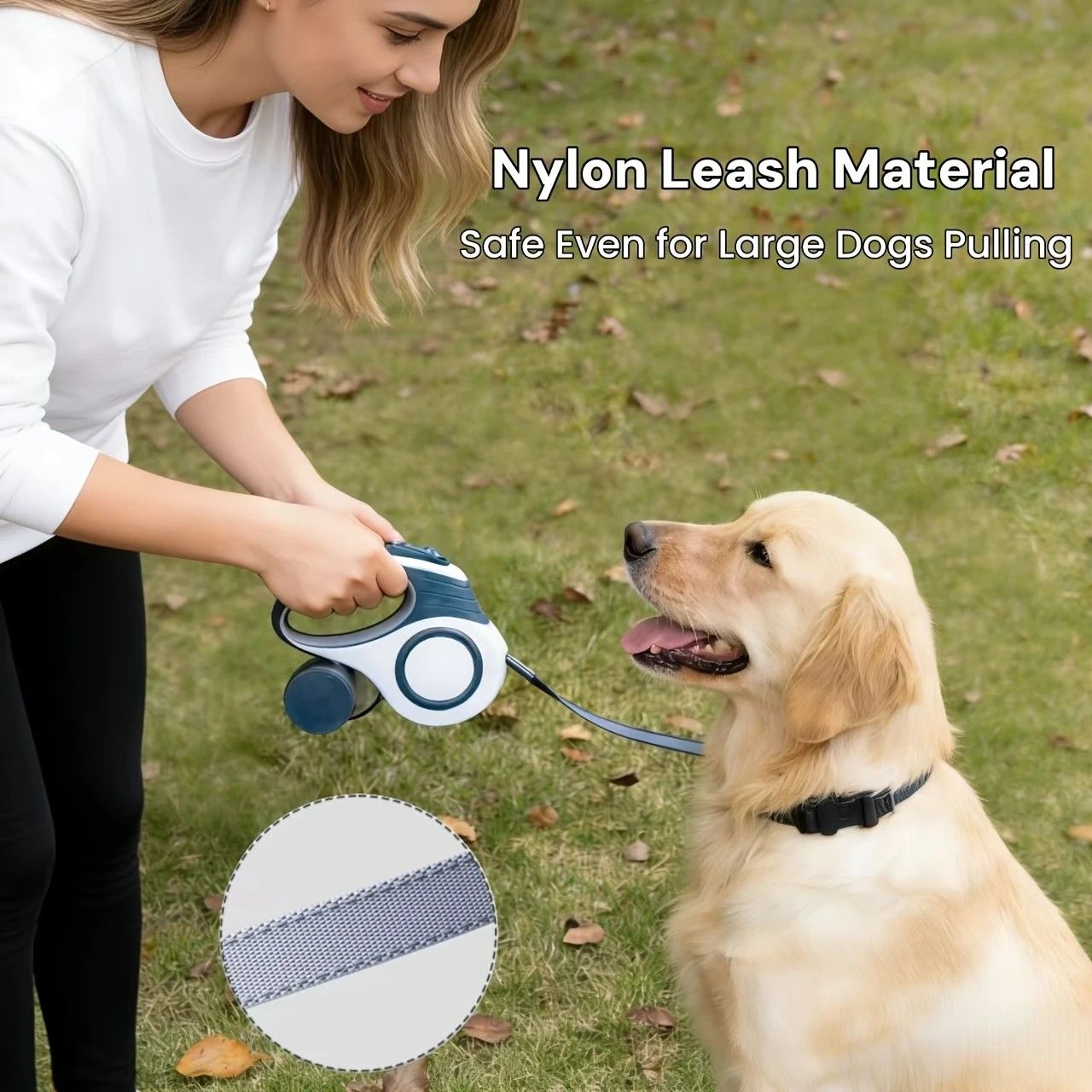 Multi-function Automatic Retractable Pet Leash: High-Strength Anti-Break, One-Click Lock, Comfortable Grip, V1232-GGQYS003