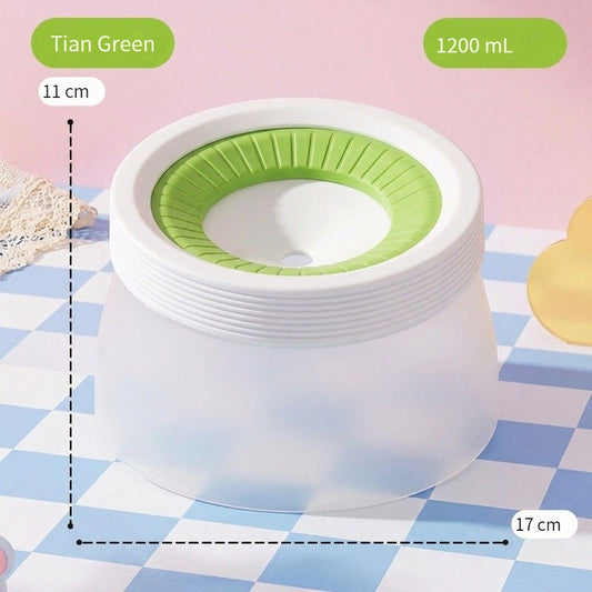 Pet Essential | Splash-Proof Non-Wet Mouth Water Bowl, Dogs and Cats Drink Freely and More Hygienically(Lime V1232-GGXFWSQ-A-002