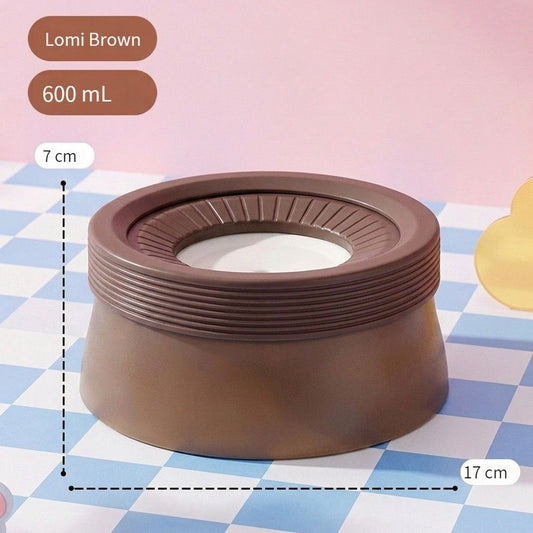 Pet Essential | Splash-Proof Non-Wet Mouth Water Bowl, Dogs and Cats Drink Freely and More Hygienically(Cocoa V1232-GGXFWSQ-A-005