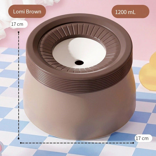 Pet Essential | Splash-Proof Non-Wet Mouth Water Bowl, Dogs and Cats Drink Freely and More Hygienically(Cocoa V1232-GGXFWSQ-A-006