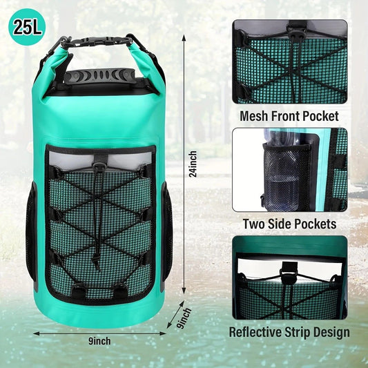 25L Large Capacity Waterproof Backpack Double Layer Rainproof Dry Wet Separation Abrasion Resistant Night V1232-GZD001