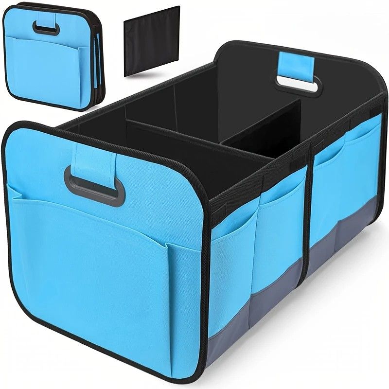 1 Car Trunk Organizer, Automotive Storage, Reinforced Handle, Foldable Multi-Compartment Car Organizer, 600D V1232-HBXSNX004