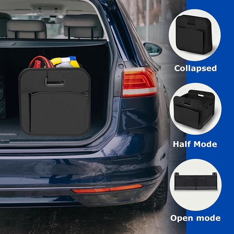 1 Car Trunk Organizer, Automotive Storage, Reinforced Handle, Foldable Multi-Compartment Car Organizer, 600D V1232-HBXSNX005