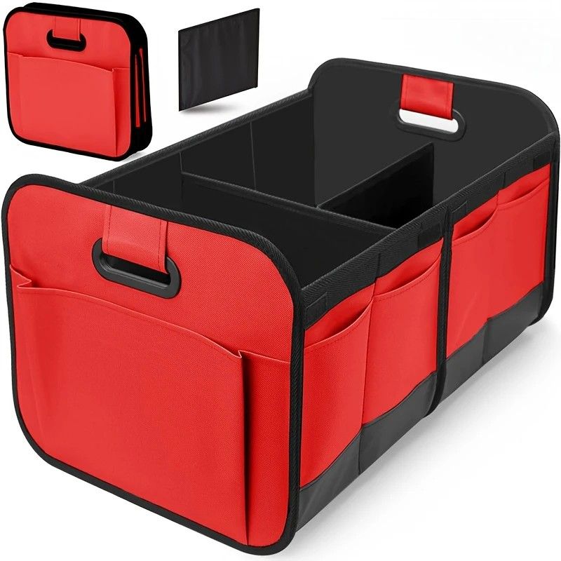 1 Car Trunk Organizer, Automotive Storage, Reinforced Handle, Foldable Multi-Compartment Car Organizer, 600D V1232-HBXSNX005