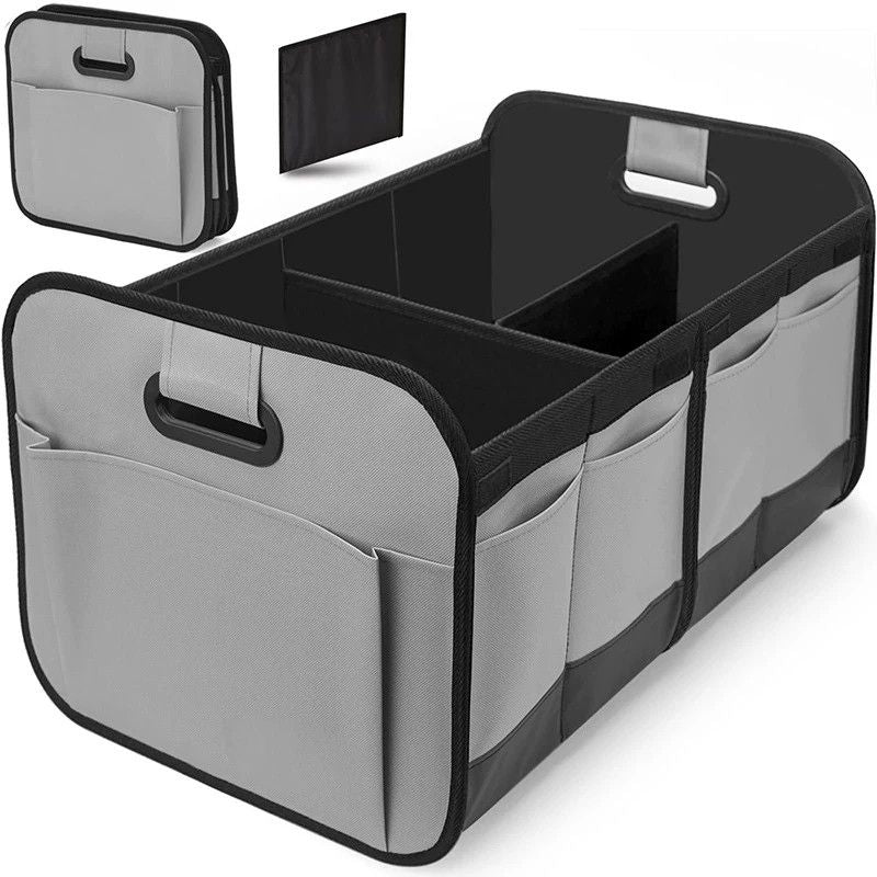 1 Car Trunk Organizer, Automotive Storage, Reinforced Handle, Foldable Multi-Compartment Car Organizer, 600D V1232-HBXSNX005