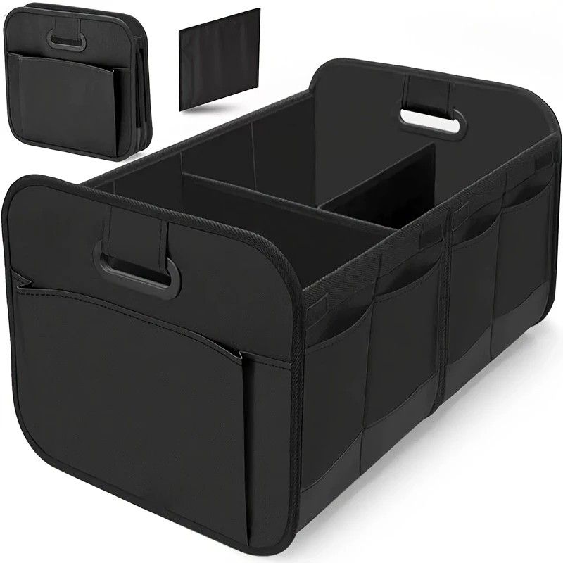 1 Car Trunk Organizer, Automotive Storage, Reinforced Handle, Foldable Multi-Compartment Car Organizer, 600D V1232-HBXSNX005