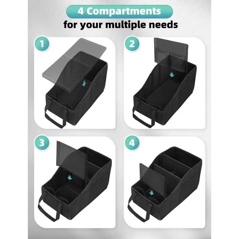 Car Multi-Compartment Organizer: Non-Slip & Spacious, 4-Section Storage for a Tidy Interior V1232-HBXSNX006