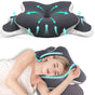Dark grey Ergonomic Memory Foam Butterfly Neck Pillow, C-shaped/Dual Height Adjustable, with Transparent Lid V1232-HDZ001