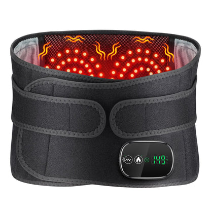 Heated Waist Belt with Vibration Massage - Infrared Heat Therapy, 3 Temp Levels, Rechargeable & Adjustable V1232-HGDRHYD001