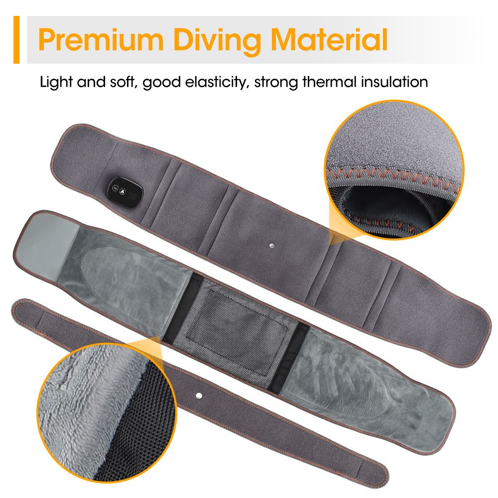 Heated Waist Belt with Vibration Massage - Infrared Heat Therapy, 3 Temp Levels, Rechargeable & Adjustable V1232-HGDRHYD001