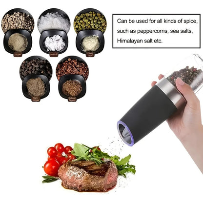 Black Gravity - sensing, grind with tilting -- Intelligent Pepper Grinder, adjust grind fineness freely for V1232-HJYMQ001