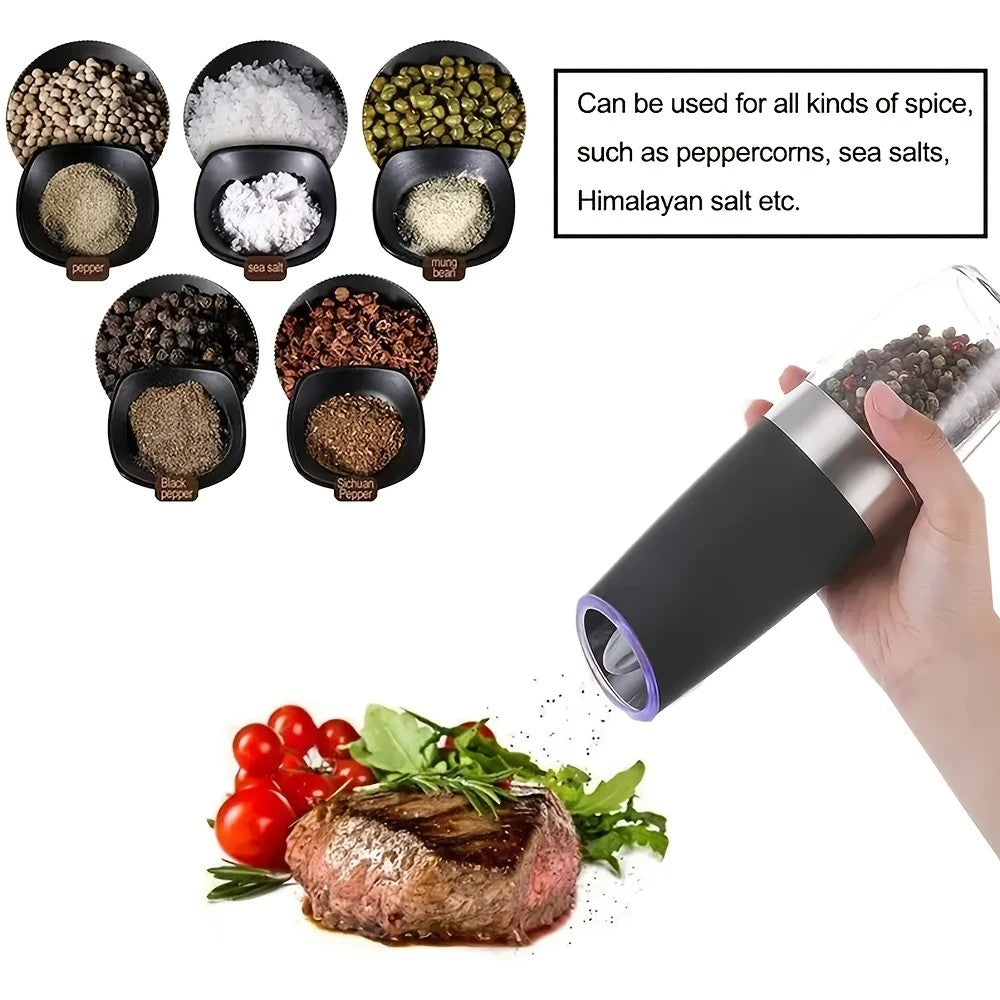 silver Gravity - sensing, grind with tilting -- Intelligent Pepper Grinder, adjust grind fineness freely for V1232-HJYMQ002