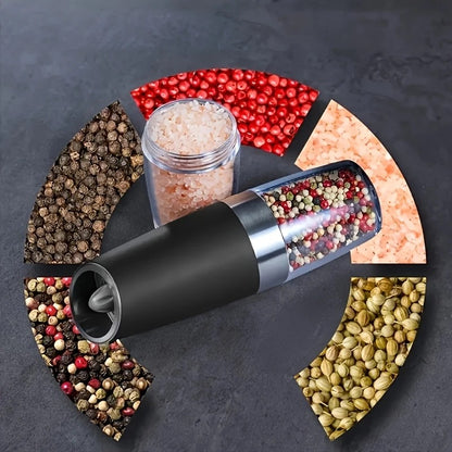 silver Gravity - sensing, grind with tilting -- Intelligent Pepper Grinder, adjust grind fineness freely for V1232-HJYMQ002