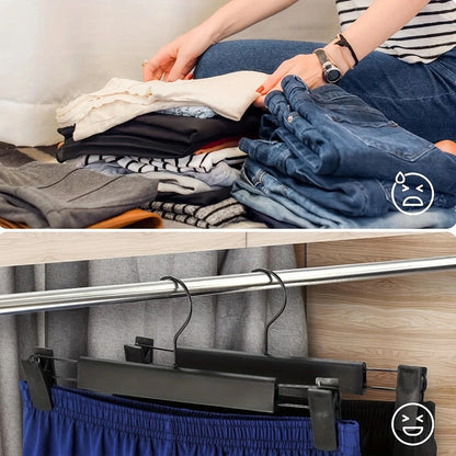 30-Pack Multi-Purpose Adjustable Pant Hangers: Thickened Non-Slip Clips, 360 degrees Rotating Hook, V1232-HJZ008