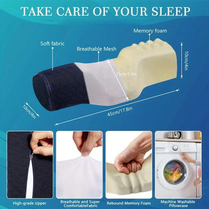 Ergonomic Multi-Purpose Neck Pillow, Memory Foam Support, Breathable and Washable, Versatile Use, Ideal V1232-HJZT001