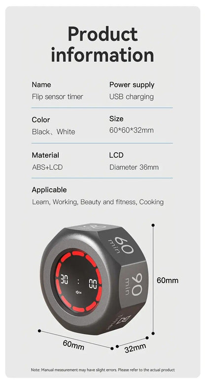 Flip to Start Timing, Efficiency Tool! 7 Presets + Visualized Progress, Gravity Sensor Timer, Universal for V1232-HPDSQ001