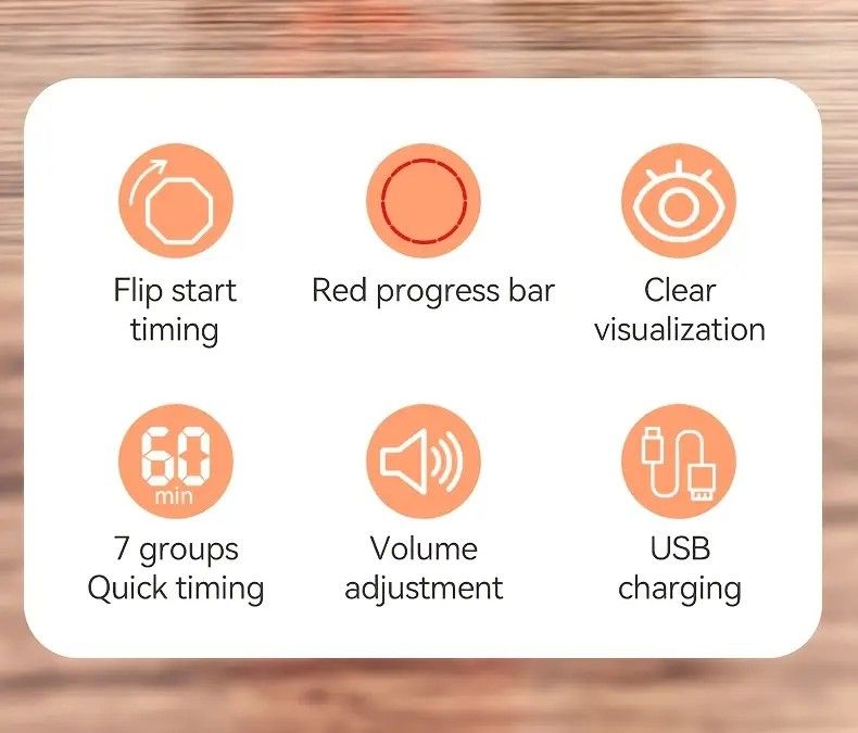 Flip to Start Timing, Efficiency Tool! 7 Presets + Visualized Progress, Gravity Sensor Timer, Universal for V1232-HPJSQ002