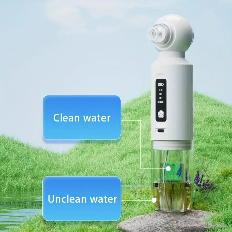 Six-head blackhead cleaner with electric vacuum suction for deep pore cleaning. USB-rechargeable mini bubble V1232-HTQJY001