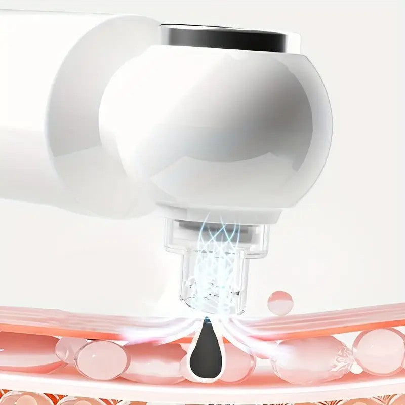 Six-head blackhead cleaner with electric vacuum suction for deep pore cleaning. USB-rechargeable mini bubble V1232-HTQJY001
