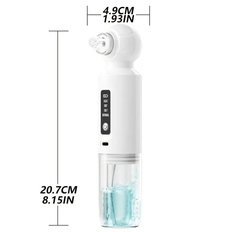 Six-head blackhead cleaner with electric vacuum suction for deep pore cleaning. USB-rechargeable mini bubble V1232-HTQJY001